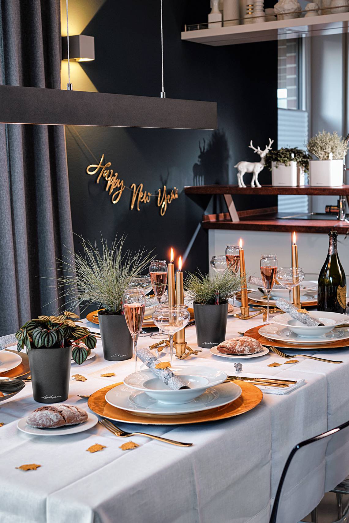 Lechuza - DELTINI anthrazit metallic - Tischdeko Silvester