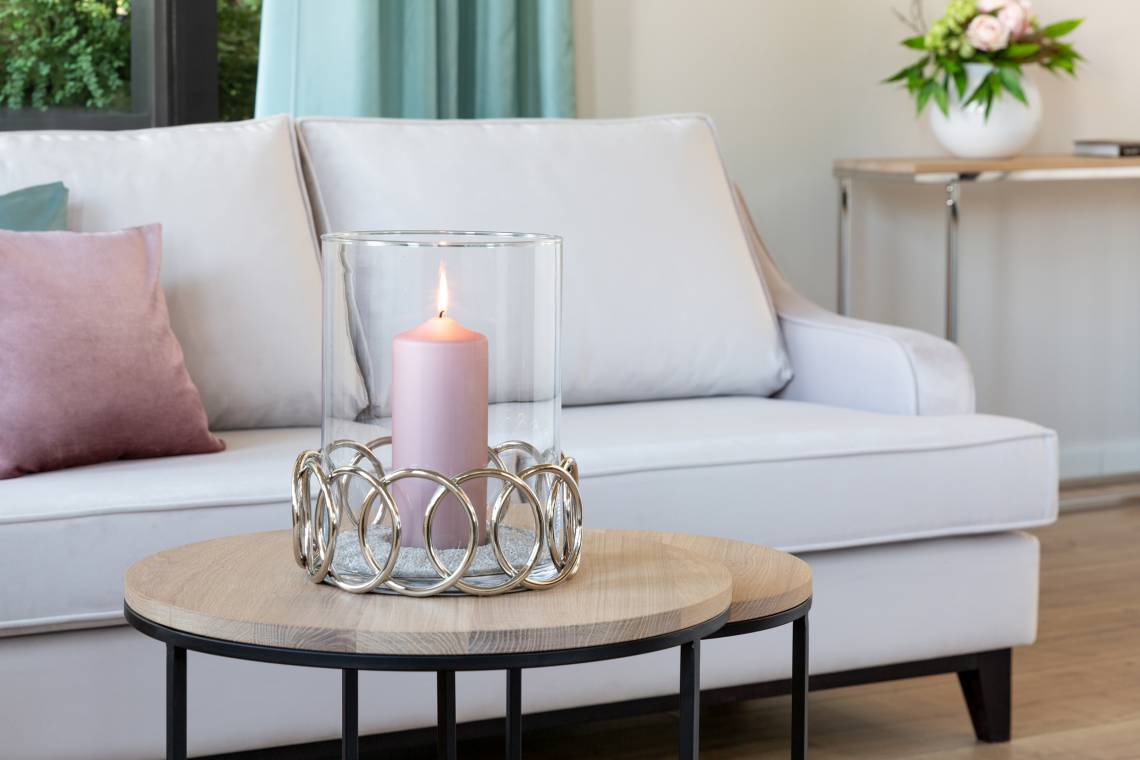 Fink Living - JUWEL Windlicht mit charmantem Edelstahldetail