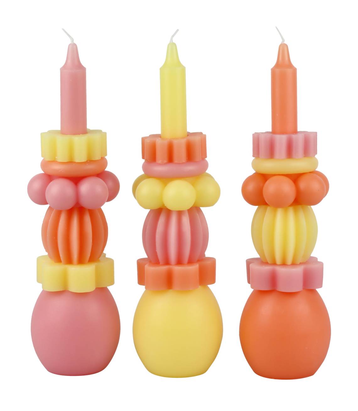 Hoff Interieur - Kerzentrio AMALFI, 3er Set, 8x26 cm