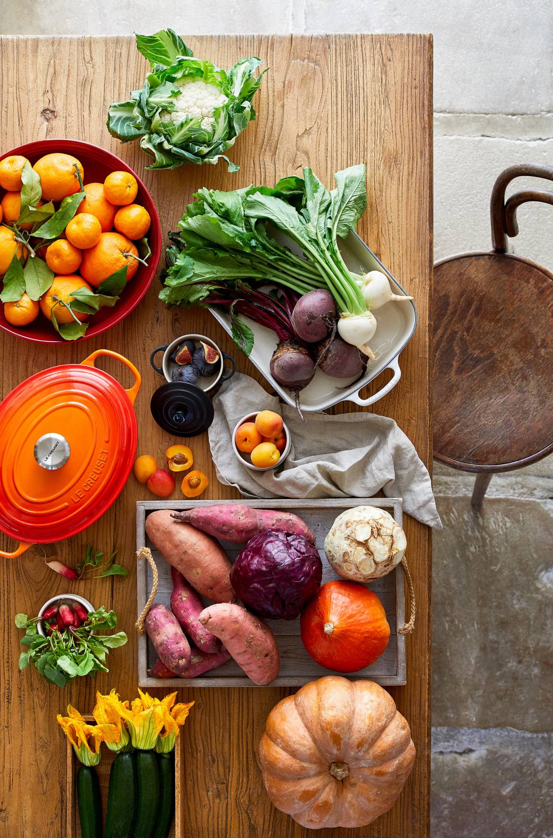 Le Creuset - Farm Fresh - Bräter oval - frische Zutaten