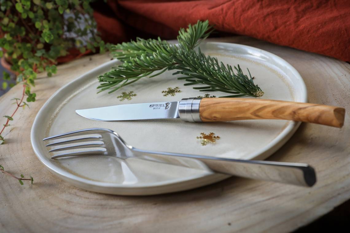 Opinel Table Chic Steakmesser Olive