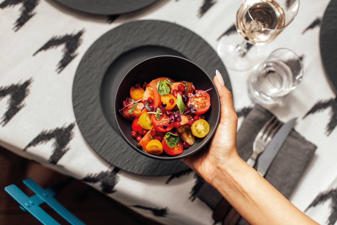 Villeroy & Boch - Manufacture Rock - Bol & Speiseteller in schwarz