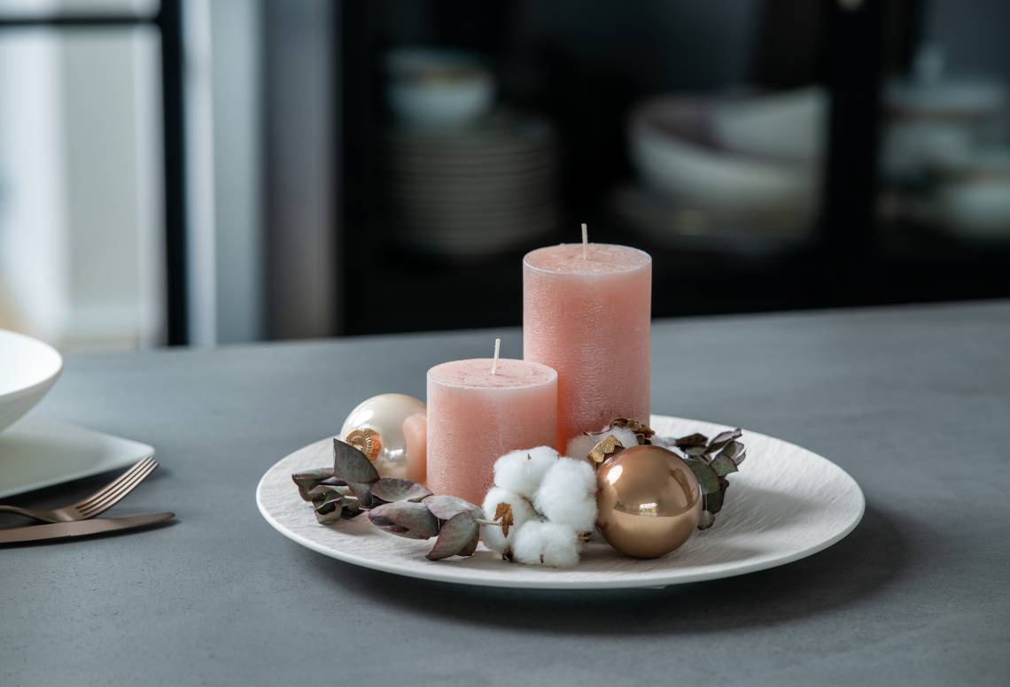 Villeroy & Boch - Bringt das persönliche Kerzenensemble perfekt zur Geltung: Gourmetteller von Manufacture Rock Blanc