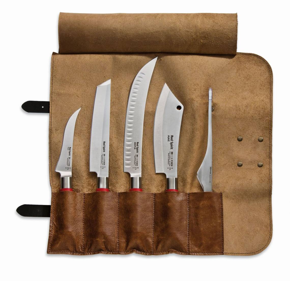 Dick Grilltasche geöffnet mit der Messer-Serie  AJAX Red Spirit