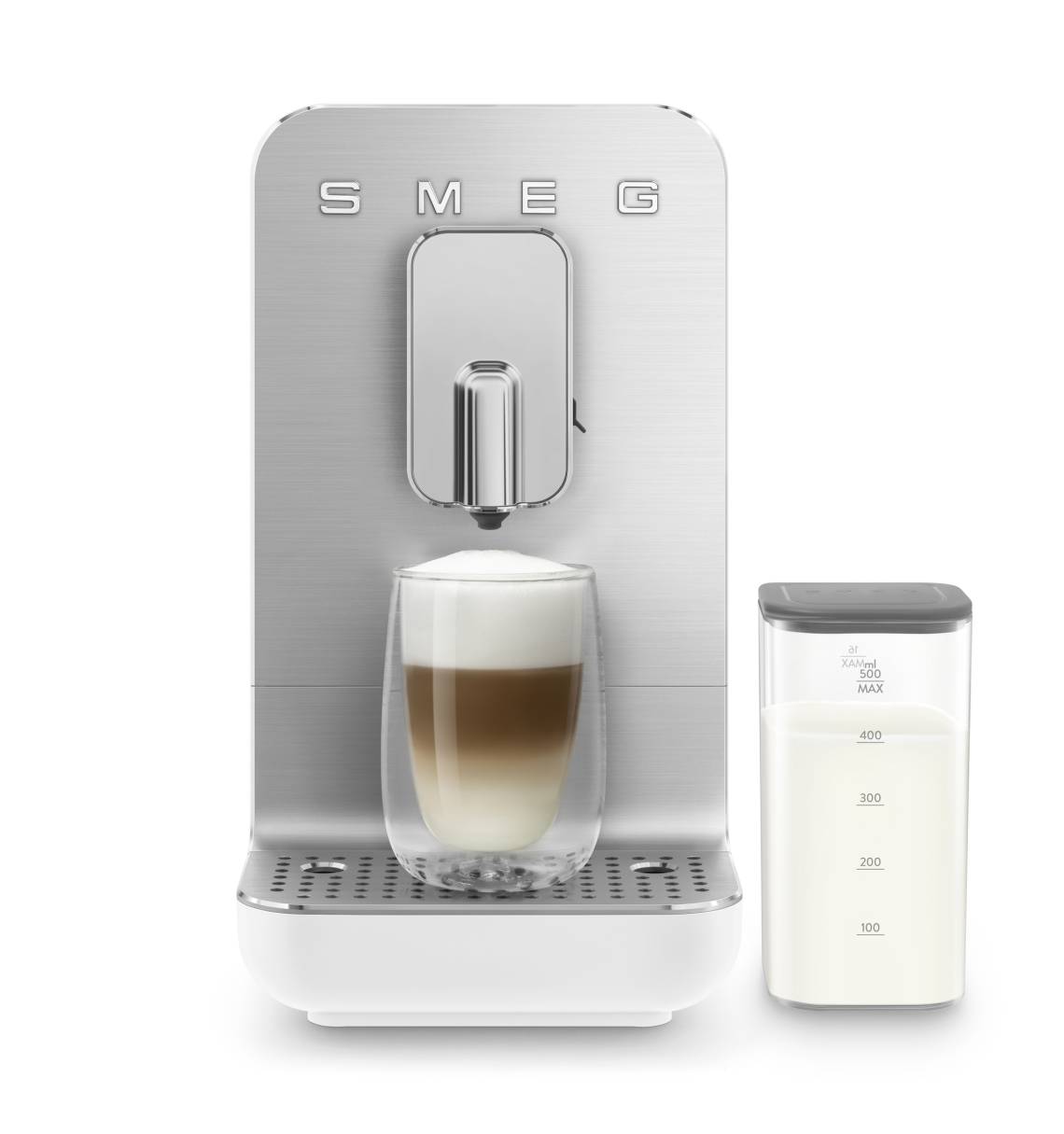 smeg - Kaffeevollautomal BCC13, Weiß Matt mit separatem Milchbehälter