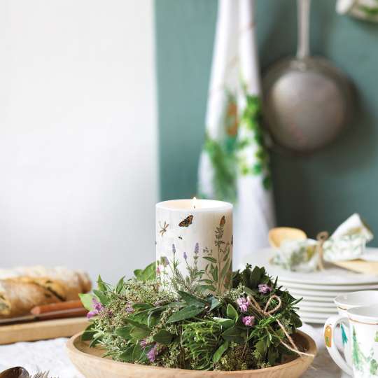 Ambiente - Sommerliche Kräuter im Mittelpunkt: Kerze Herb Garden