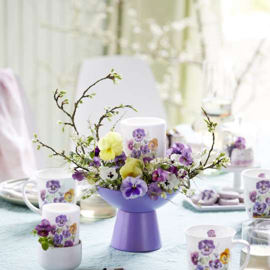 Ambiente - Einfach schön: Kerzen und Henkelbecher der Pansies Kollektion