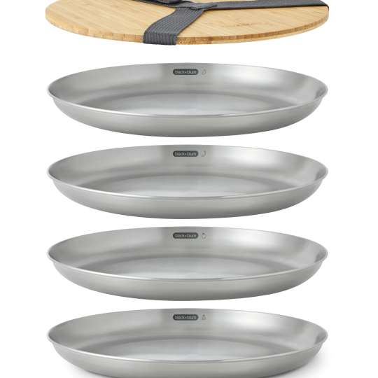 Black+Blum - Teller Set aus Edelstahl, stapelbar