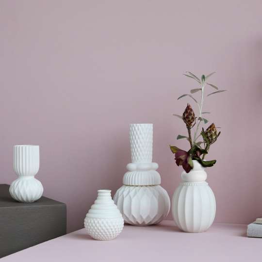 DOTTIR – Design Vasen Serie in matt weiss  