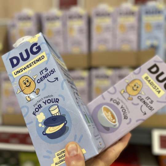 DUG - Schmackhafte Vielfalt: Kartoffelmilch DUG ungesüßt und BARISTA 