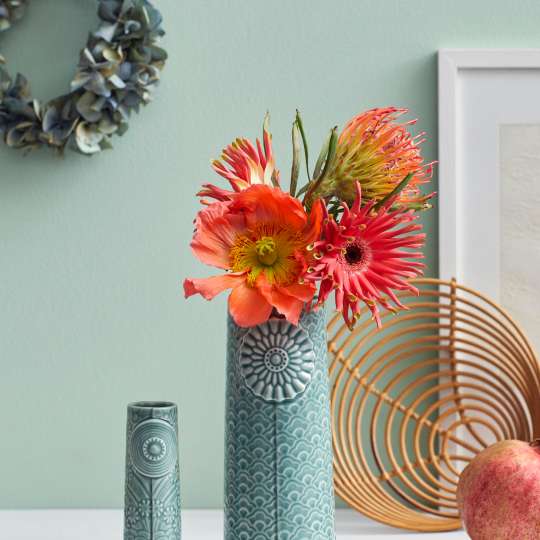 Dottir - Pipanella Waves Big Peacock Vase mit Flower Mini Peacock Vase