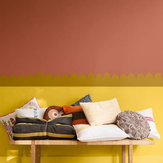 Dulux - Kreativ Wände gestalten: Wandfarben True Joy und Lovely Orange
