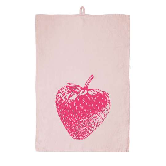 Frohstoff Geschirrtuch Leinen Rosa Erdbeere