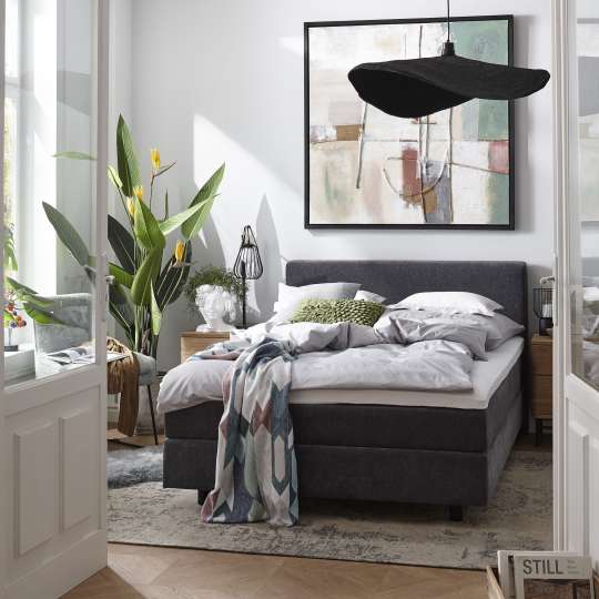 Global Wohnen Boxspringbett Valencia in Grau