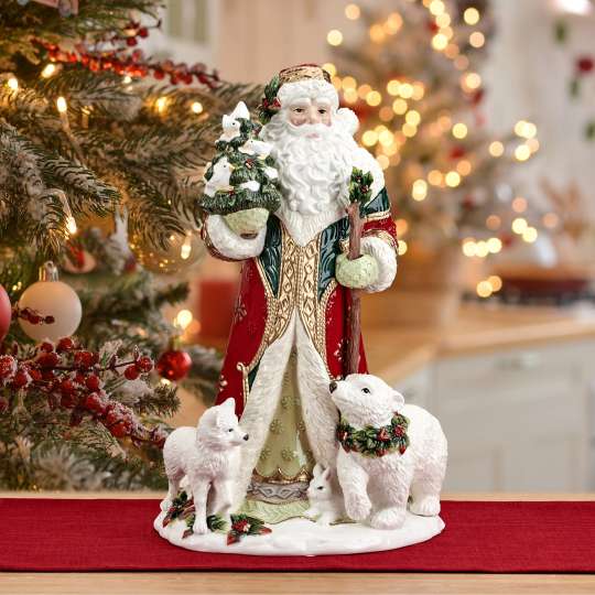 Goebel - Feine Handwerkskunst: Fitz and Floyd Santa im Winterwald Figur 
