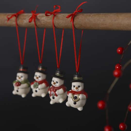 Goebel - 4x Weihnachtsglück: Schneemann-Hänger 