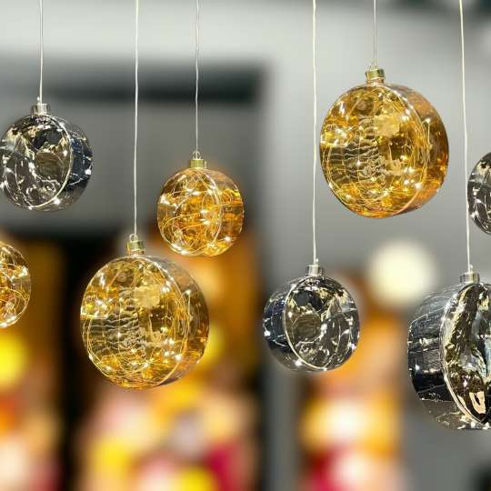 HDC - Schöner Lichterglanz: Disk Glass Balls in amber und anthracite