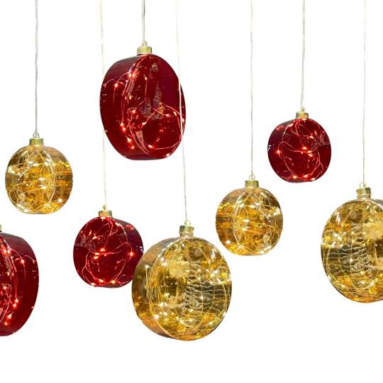 HDC - Disk Glass Balls in wine red und amber