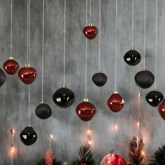 HDC - Schimmernd im Kerzenschein: Organic Glass Balls in wine red mercury und black