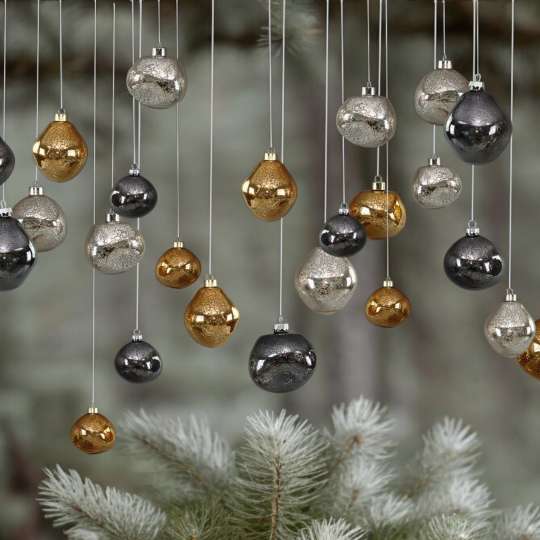 HDC - Kugeln in einzigartiger Form: Organic Glass Balls silver, anthracite, walnut mercury