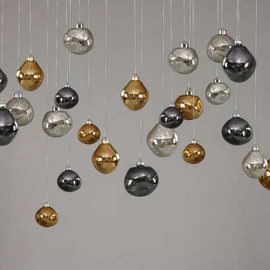 HDC - Wirkungsvolle Farbkombination: Organic Glass Balls silver, anthracite, walnut mercury