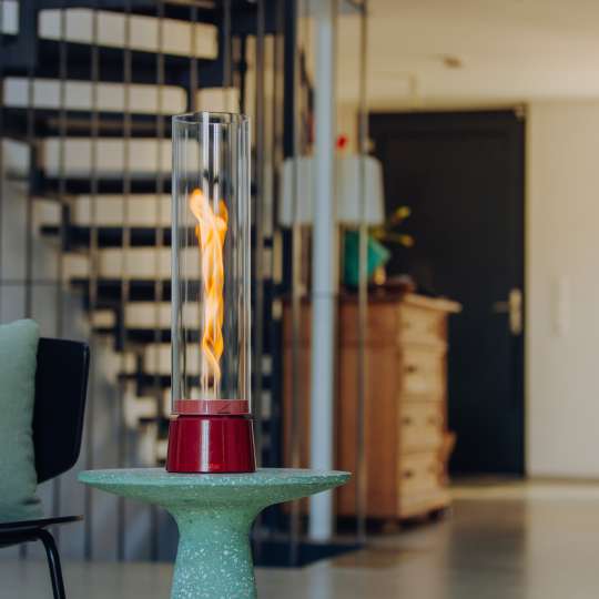 höfats - Doppelte Wärme: SPIN air Tischfeuer in Rot
