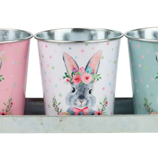 Hoff Interieur - Topf-Ensemble Floral Rabbit, 4er Set