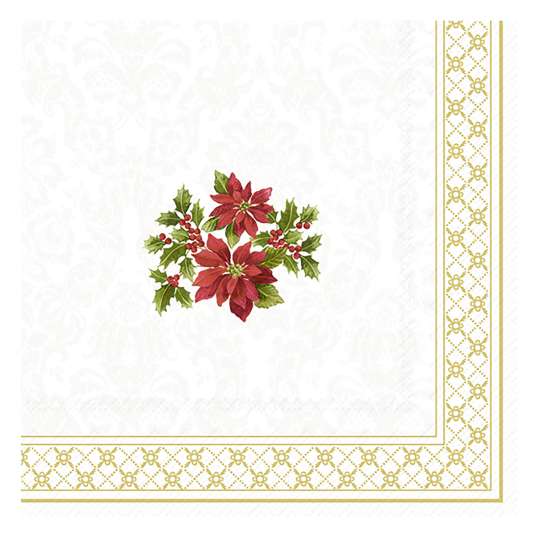 IHR - Classic Christmas Poinsettia Lunchserviette