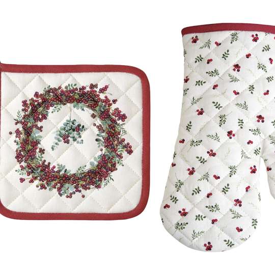IHR - Berry Wreath Grillhandschuh-, Topflappen-Set