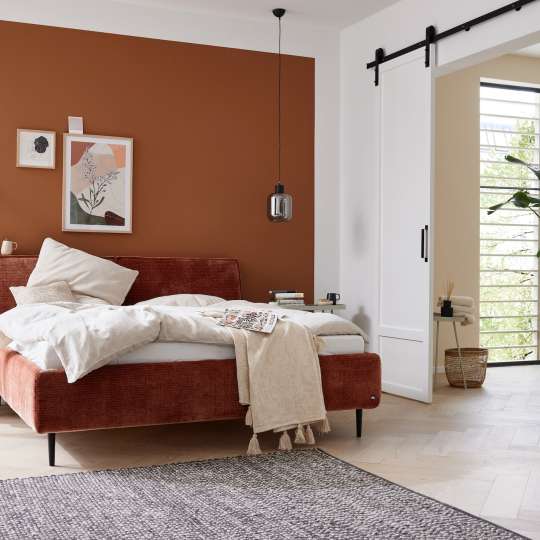 Interliving Polsterbett Serie 1417 in Breitcord Monty Rusty