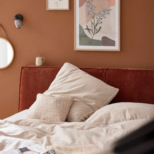 Interliving Polsterbett Serie 1417 in Breitcord Monty Rusty