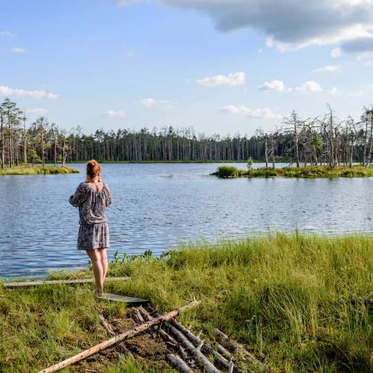 Natur so weit das Auge reicht: Blick über den Moorsee im Cena-Moor