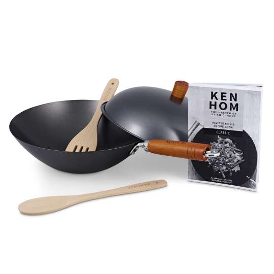 Ken Hom - Wok Set 5-teilig mit Wok aus Karbonstahl