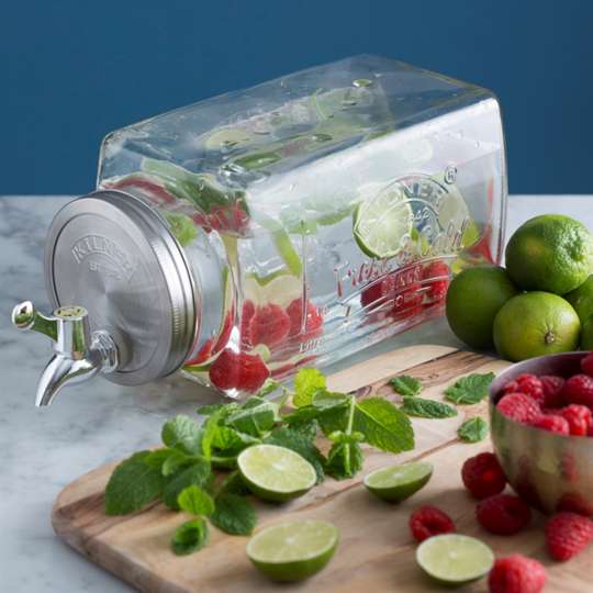 Kilner - Getränkespender mit Zapfhahn - Limetten und Himbeeren 2