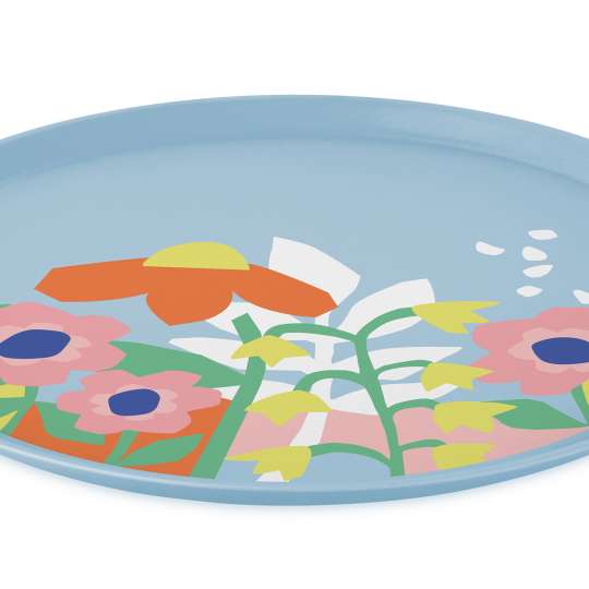 Koziol - NORA PLATE, Blumenmotiv, Blau