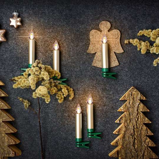 Lumix - Superlight Flame - LED Kerzen Metallic-Cashmere - Weihnachtliche Dekoration 