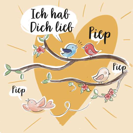 Mila Design lovely Birds Becher Illustration