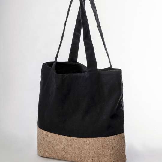 Nuts - Baumwoll-Kork Shopper, Schwarz