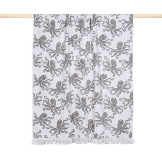 PAD OCTOPUSSY Frottee Duschtuch 70x140 whitegrey