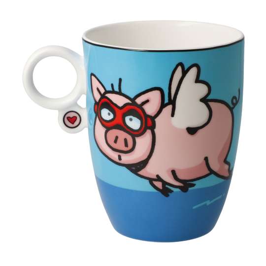 PopArt - Ed Heck - Künstlertasse When Pigs Fly, Rückseite