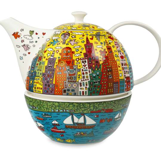 Pop Art - James Rizzi - My New York City Teekanne mit Stövchen