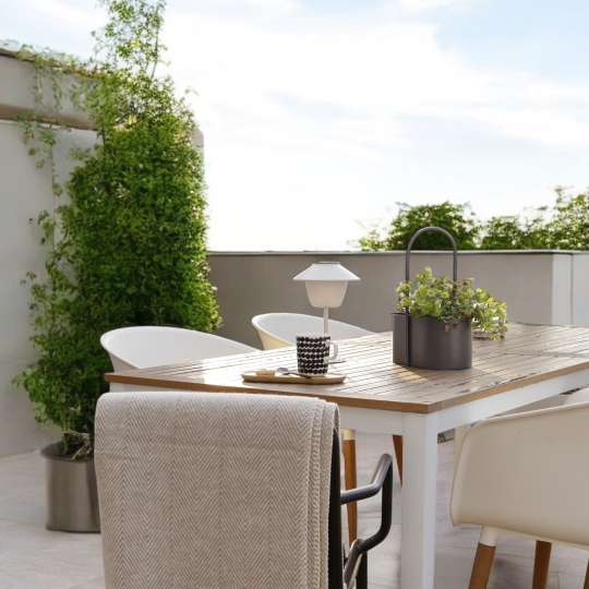 RIEMA FINN Taupe Bio-Baumwolldecke 