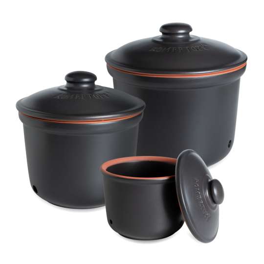 Römertopf - Frische-Topf, 3 Größen, Schwarz