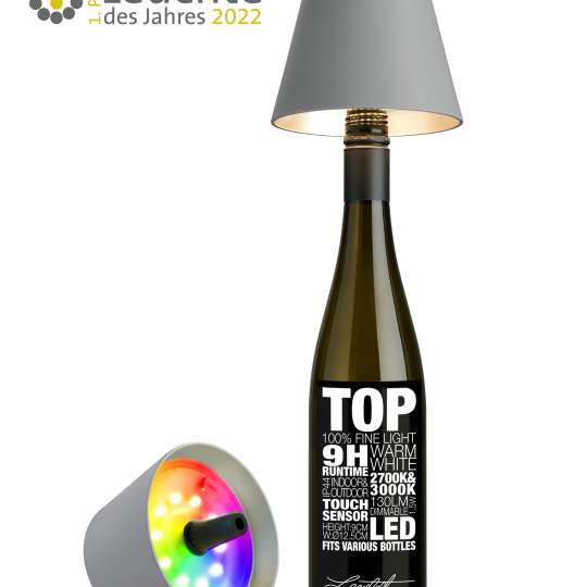 Sompex - TOP 2 Leuchte auf Flasche - Grau