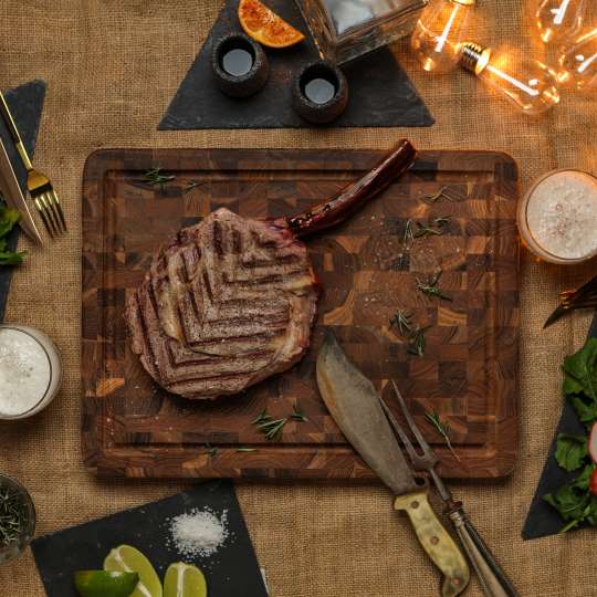 Teakhaus - Wie gemacht für Fleisch: Holzbrett Butcher Block