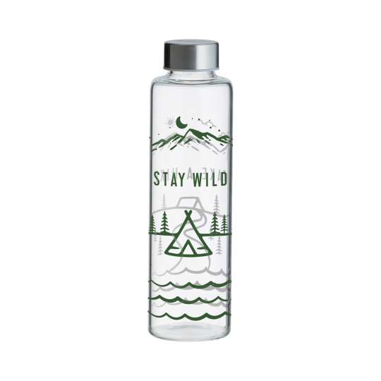 TYPHOON - PURE RANGE - Glas-Trinkflasche Stay Wild, 600 ml