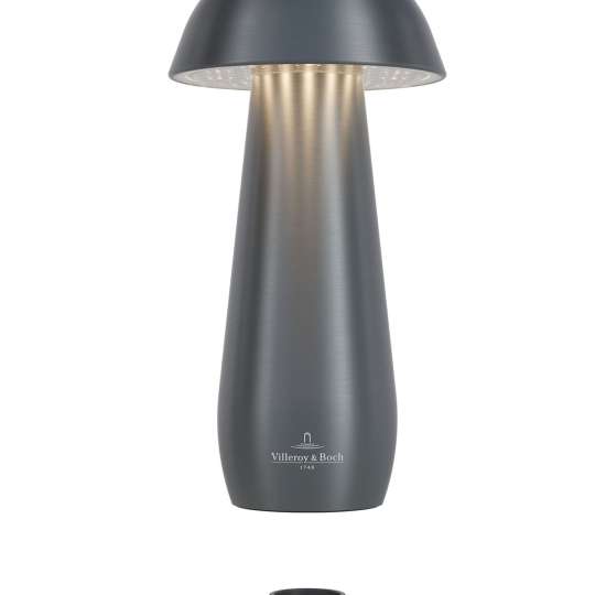 V&B - Tischleuchte Modena, 16 cm, graphit gebürstet, flexibler Akku