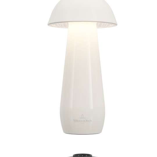 V&B - Tischleuchte Modena, 16 cm, weiß glänzend, flexibler Akku