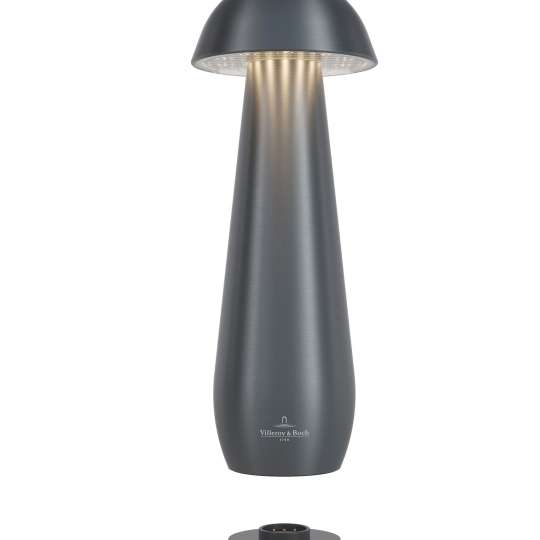 V&B - Tischleuchte Modena, 21 cm, graphit gebürstet, flexibler Akku