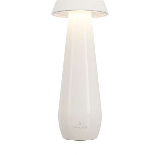 V&B - Tischleuchte Modena, 21 cm, weiß glänzend, flexibler Akku